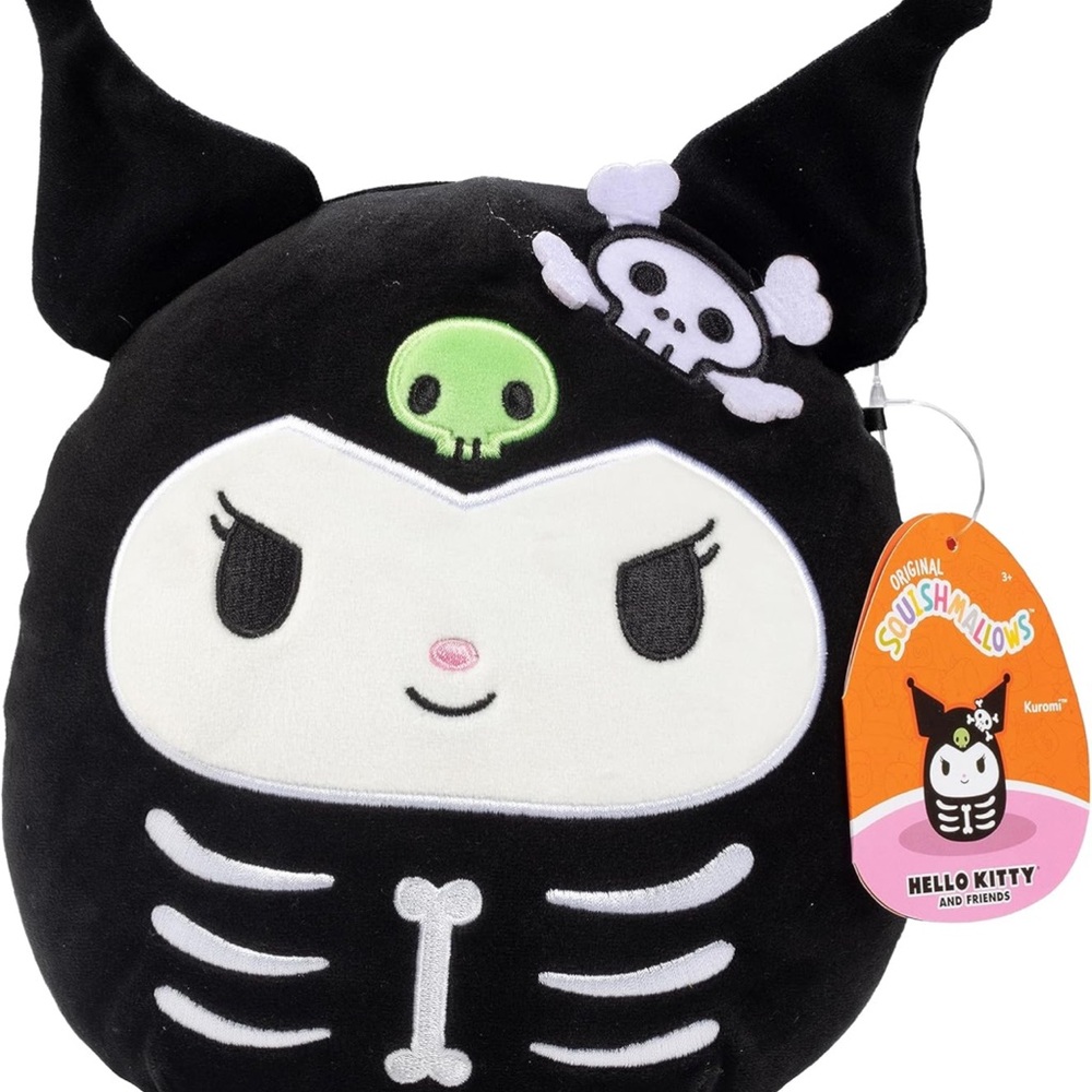 Squishmallows 8” Kuromi Hello Kitty Skeleton Plush Stuffed Animal Toy Pillow